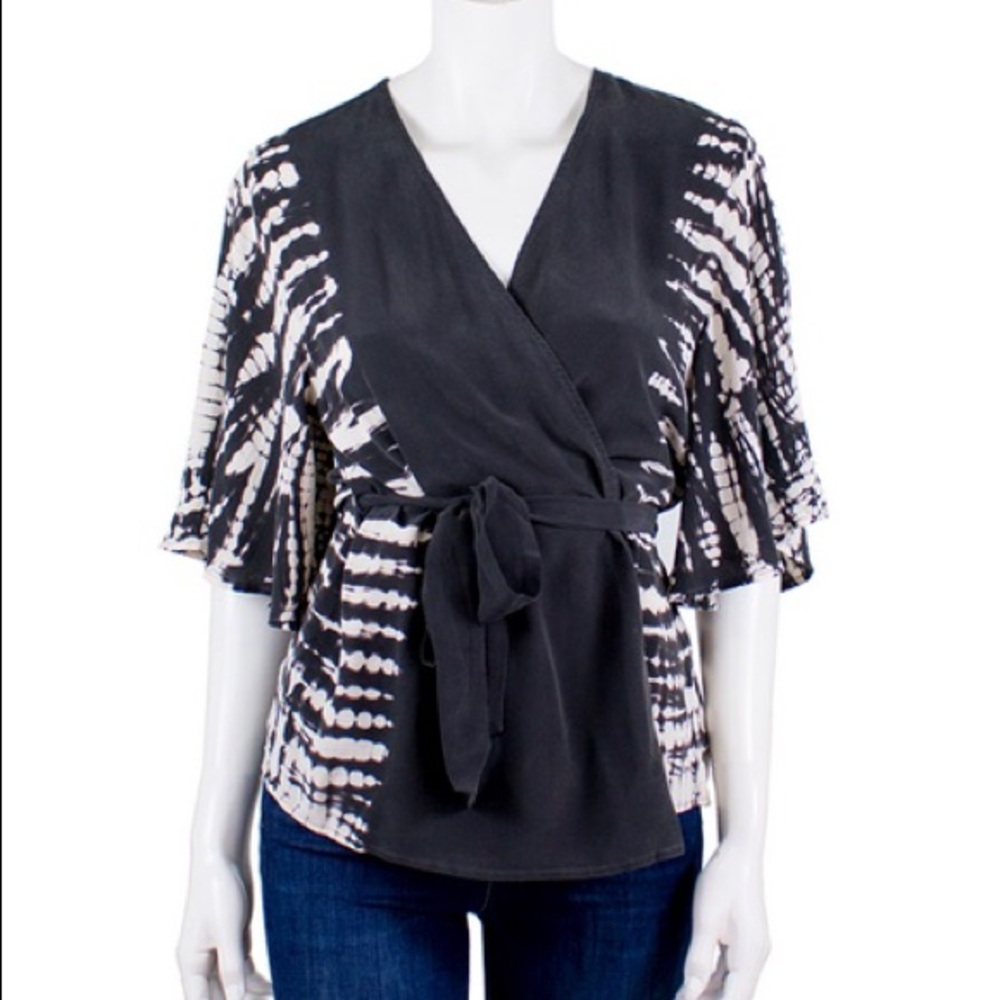 Flounce Sleeve Wrap Shirt